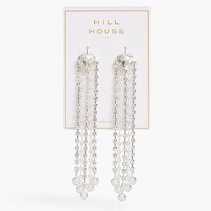 Hill House Home Crystal Hearts Pearl Tassels Earrings